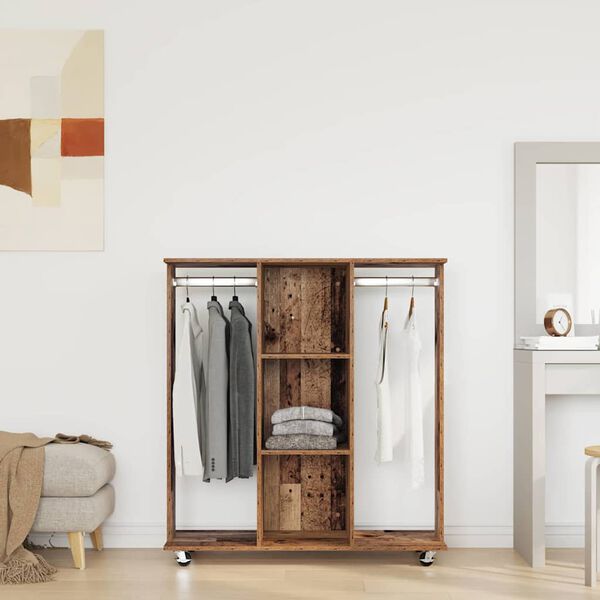 vidaXL Wardrobe with Shelf Old Wood 102 x 38 x 110 cm Engineered wood