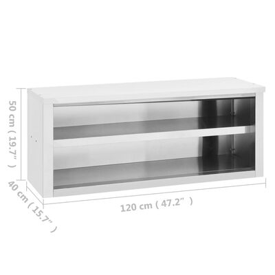 vidaXL Kitchen Wall Cabinet 120x40x50 cm Stainless Steel