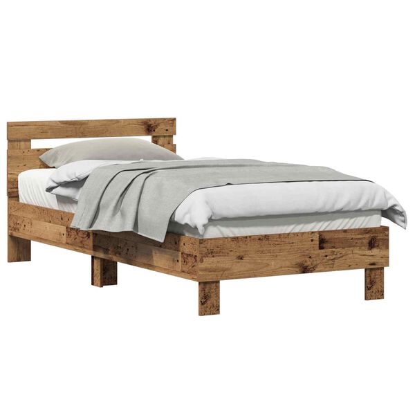 vidaXL Bed Frame Old Wood 193 x 95 x 88 cm Engineered Wood