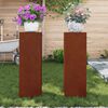 vidaXL Plant Stand 2 pcs Rusty 24 x 24 x 75 cm Weathering Steel