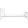 vidaXL Metal Bed Frame without Mattress with Footboard White 193x203cm
