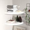vidaXL Floating Corner Shelves 2 pcs High Gloss White 35x35x3.8 cm MDF