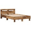 vidaXL Bed Frame with LED Old Wood 120 x 190 cm Engineered Wood