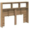 vidaXL Headboard Cabinet with LED Artisan Oak 140x17x102 cm