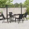 vidaXL Garden Dining Set 5 pcs Black Powder-coated Steel