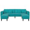 vidaXL Sofa with Cushion 3 pcs Turquoise Velvet