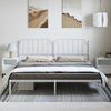 vidaXL Metal Bed Frame without Mattress with Headboard White 183x213cm