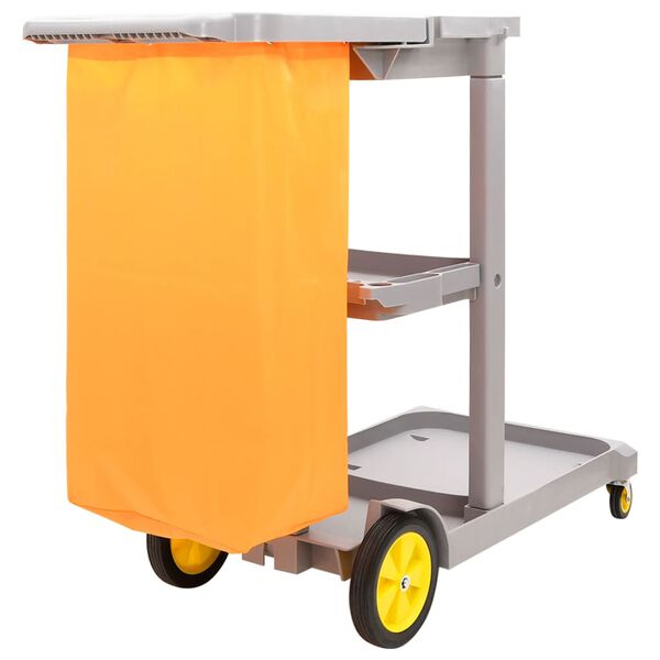 vidaXL 3-Tier Cleaning Trolley with Removable Bag PP&Oxford Fabric