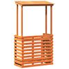 vidaXL Outdoor Bar Table with Roof Brown 112,5x57x195,5 cm Solid Wood