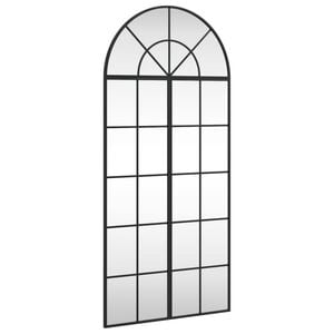 vidaXL Wall Mirror Black 60x130 cm Arch Iron