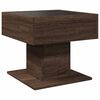 vidaXL Coffee Table with LED Brown Oak 50x50x45 cm Engineered Wood