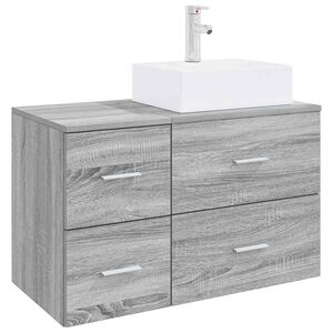 vidaXL Bathroom Furniture Set 2 pcs Grey Sonoma Engineered Wood