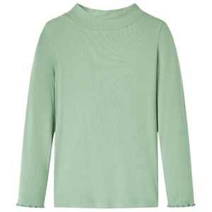 vidaXL Kids' T-shirt with Long Sleeves Mock Turtleneck Dark Mint 128