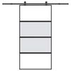 vidaXL Sliding Door with Hardware Set 102.5x205 cm Tempered Glass&Aluminium
