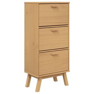 vidaXL Shoe Cabinet OLDEN Brown 55x35x120cm Solid Wood Pine
