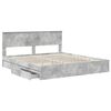 vidaXL Storage Bed Concrete Grey 180 x 200 cm Engineered Wood