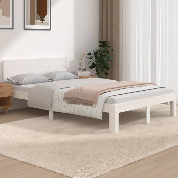 vidaXL Bed Frame without Mattress White 120x190cm Small Double