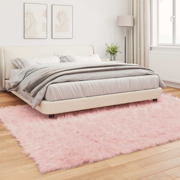 vidaXL Faux Sheepskin Rug Tafalla Pink 200 x 280 cm Polyester