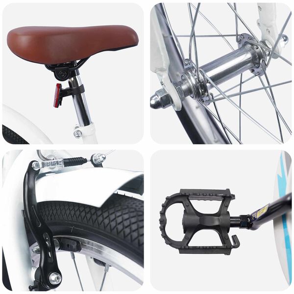 vidaXL Kids Bike 18'' for 5-7 Years Old White