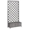 vidaXL Planter with Trellis Grey 90x35x180 cm Solid Wood Fir