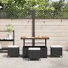 vidaXL Garden Dining Set Black Poly Rattan