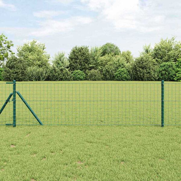 vidaXL Fence Posts 12 pcs Green 120 cm Powder-coated steel