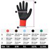 vidaXL Work Gloves 12 pcs Red and Black 11 / XXL Latex Coating