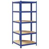 vidaXL 5-Layer Corner Shelf Blue Steel&Engineered Wood