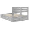 vidaXL Bed Frame with Drawer with Headboard Manual Engineered Wood