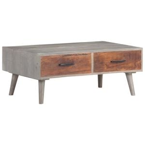 vidaXL Coffee Table | Grey | Solid Rough Mango Wood | Medium | Coffee Table