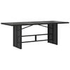 vidaXL Garden Table with Glass Top Black 190x80x74 cm Poly Rattan