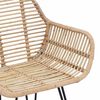 vidaXL Dining Chair 2 pcs Natural 55 x 50 x 74 cm Rattan and Iron