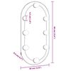 vidaXL Mirror with LED Lights 60x30 cm Glass Oval