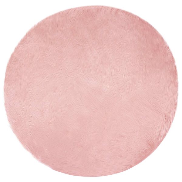 vidaXL Faux Sheepskin Rug Tafalla Pink &Oslash; 100 cm Polyester
