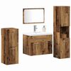 vidaXL Bathroom Furniture Set with Door 4 pcs Old Wood Engineered Wood