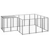 vidaXL Dog Kennel | Black and Silver Grey | Polyethylene, Powder-coated steel