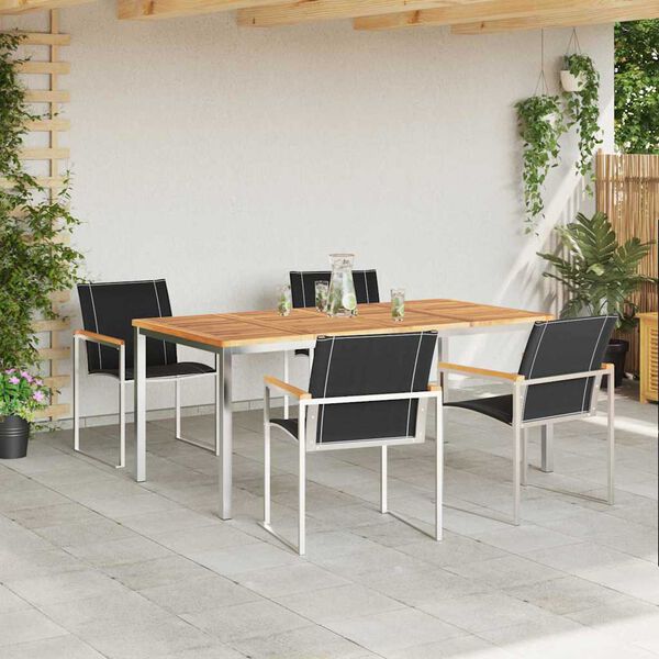 vidaXL Garden Dining Set 5 pcs Brown Solid Acacia Wood