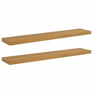 vidaXL Wall Shelf 2 pcs Beige 120 x 23.5 x 3.8 cm Engineered Wood