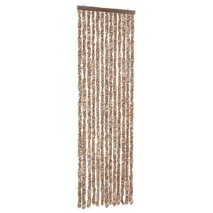 vidaXL Fly Curtain Beige and Dark Brown 56x185 cm Chenille