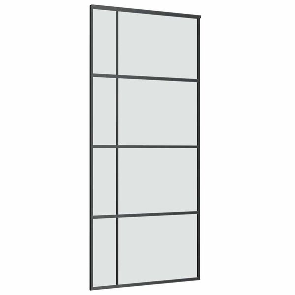 vidaXL Sliding Door with Hardware Set 90x205 cm ESG Glass&Aluminium