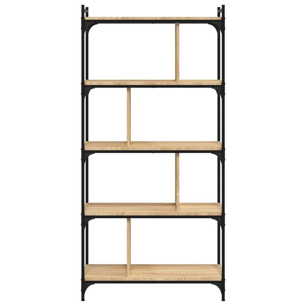 vidaXL Bookcase 5-Tier Sonoma Oak 76x32x158 cm Engineered Wood
