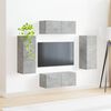 vidaXL TV Wall Cabinet Set 4 pcs Concrete Grey Engineered Wood
