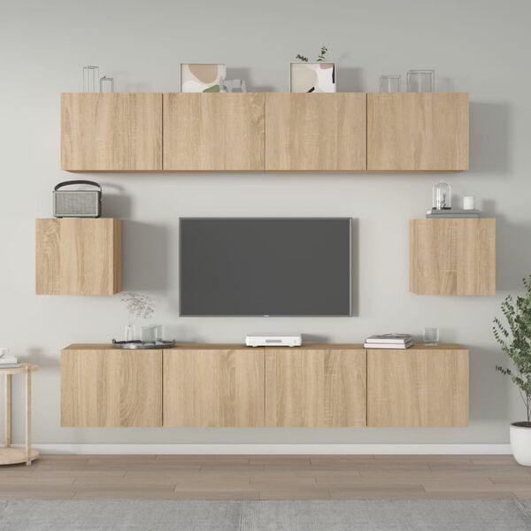 vidaXL 6 Piece TV Cabinet Set Sonoma Oak Engineered Wood