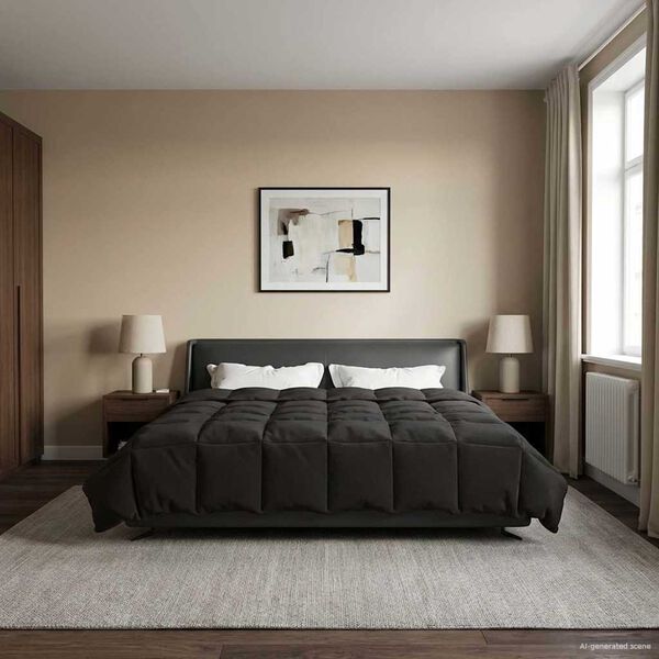 vidaXL Summer Duvet Quilted Anthracite 220 x 240 cm Microfiber