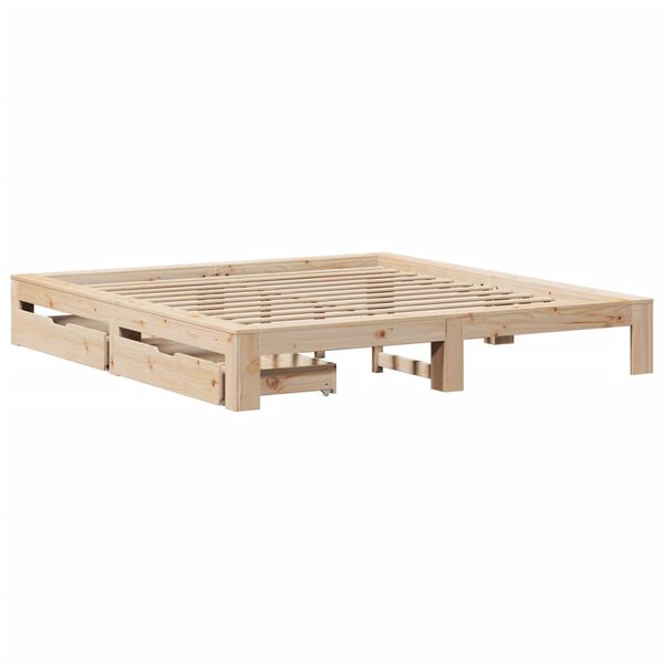 vidaXL Bed Frame without Mattress 180x200 cm Super King Solid Wood Pine