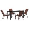 vidaXL Garden Dining Set 5 pcs Brown and Black Powder-coated Steel