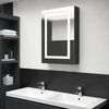 vidaXL LED Bathroom Mirror Cabinet Shining Black 50x13x70 cm