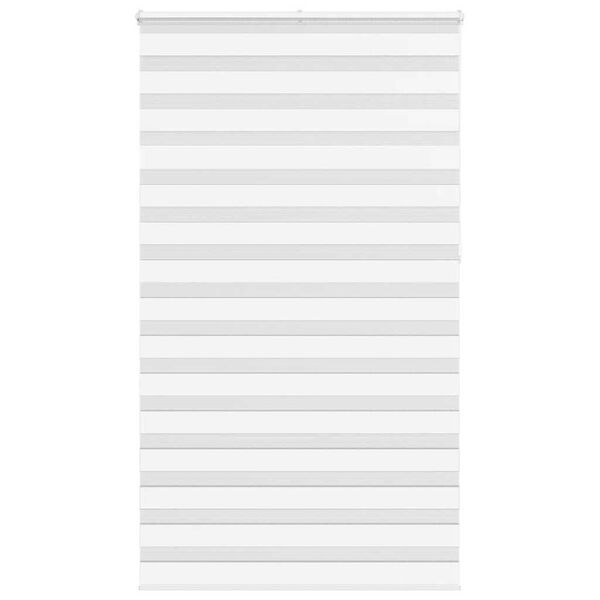 vidaXL Zebra Blind White 125x230 cm Fabric Width 120.9 cm Polyester