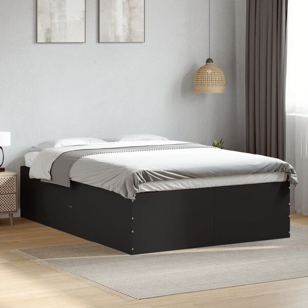 vidaXL Bed Frame without Mattress Black 140x200 cm