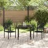 vidaXL Garden Dining Set 3 pcs Black Powder-Coated Steel